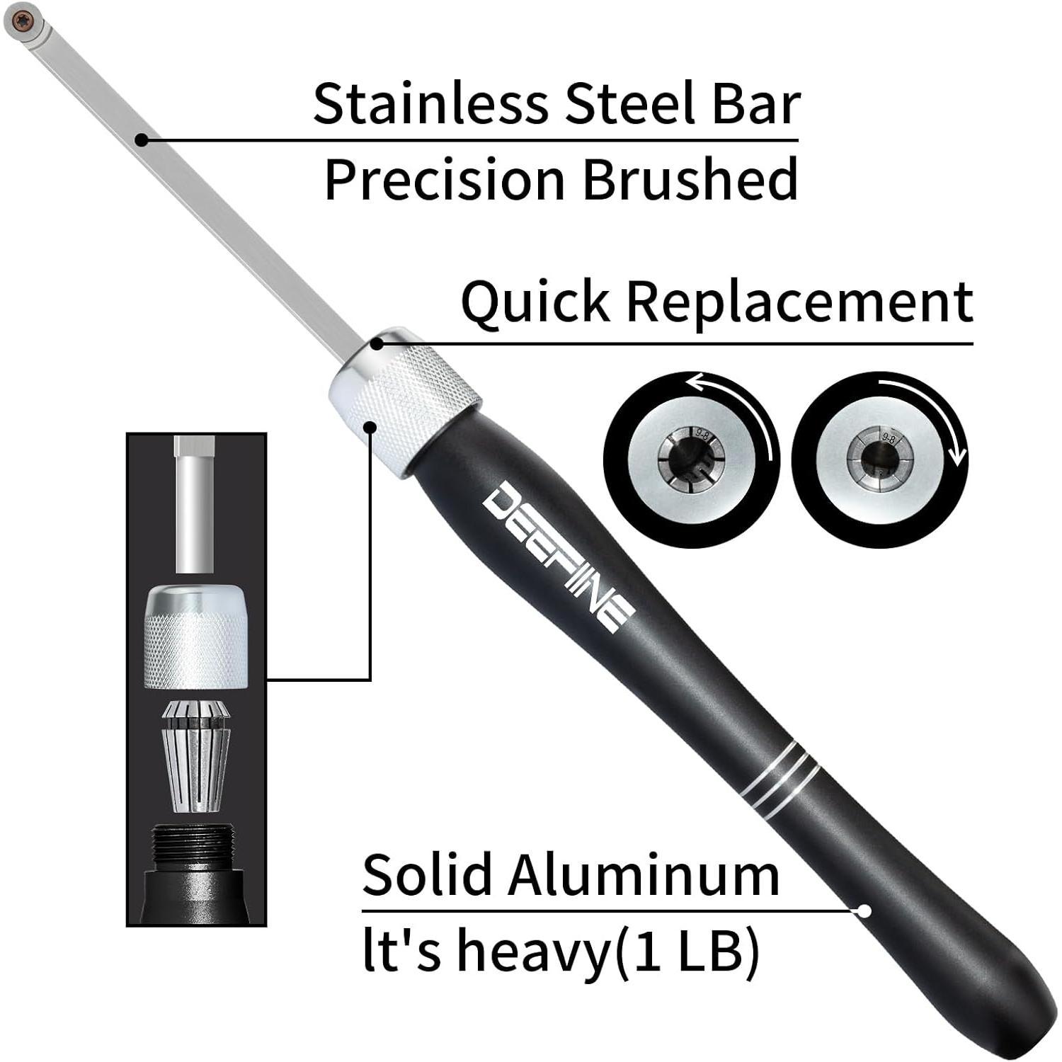 Carbide  Lathe Turning Tools, Quick Replacement Turning Tools Kit, Full Size Rougher And Finisher Swan  Hollowing Tools For Woodturning(7pcs black)