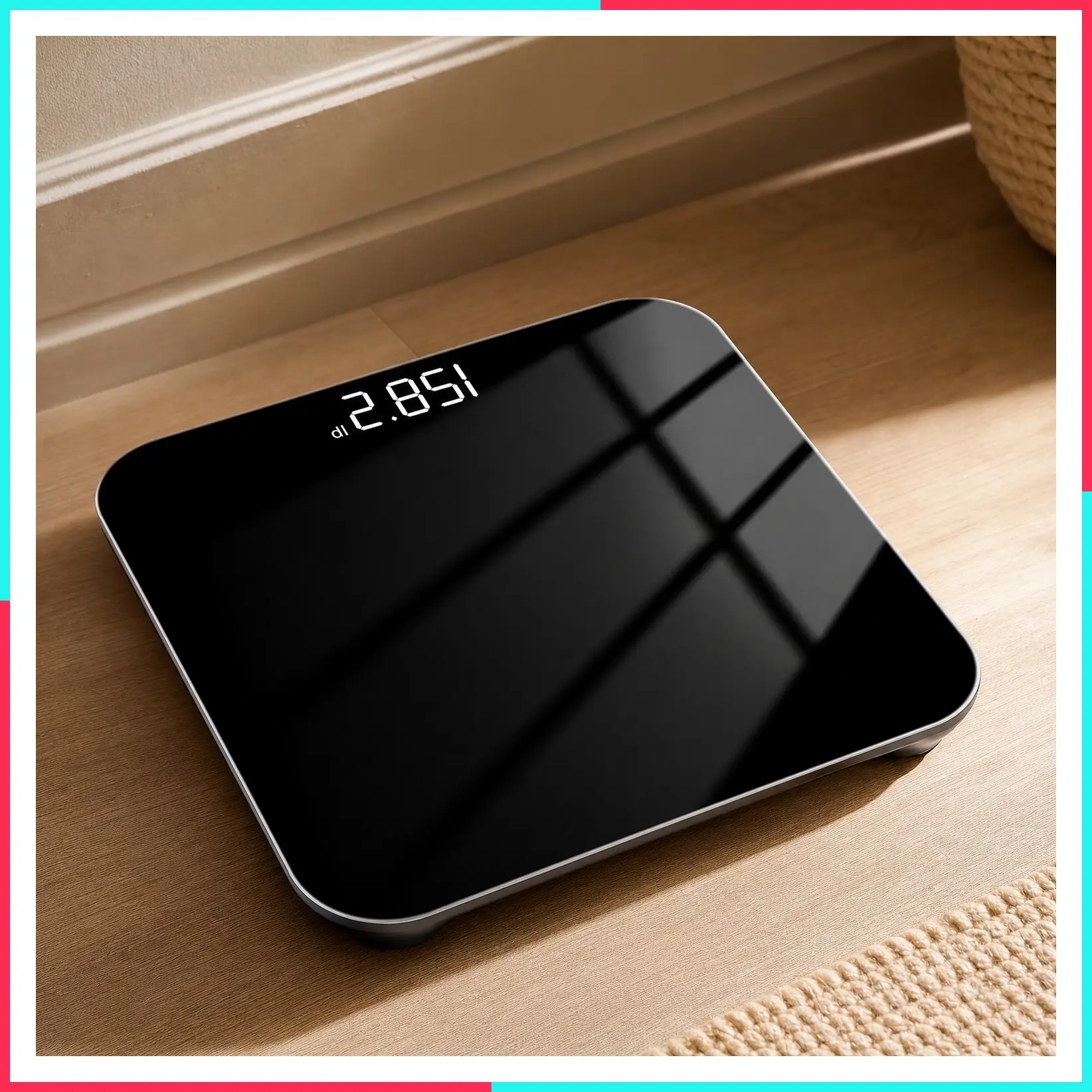 High Precision Digital Bathroom Scale for Body Weight, 4-Sensor Technology, LED Display, 400lb/180kg Capacity, Safe Rounded Corners, Batteries Included