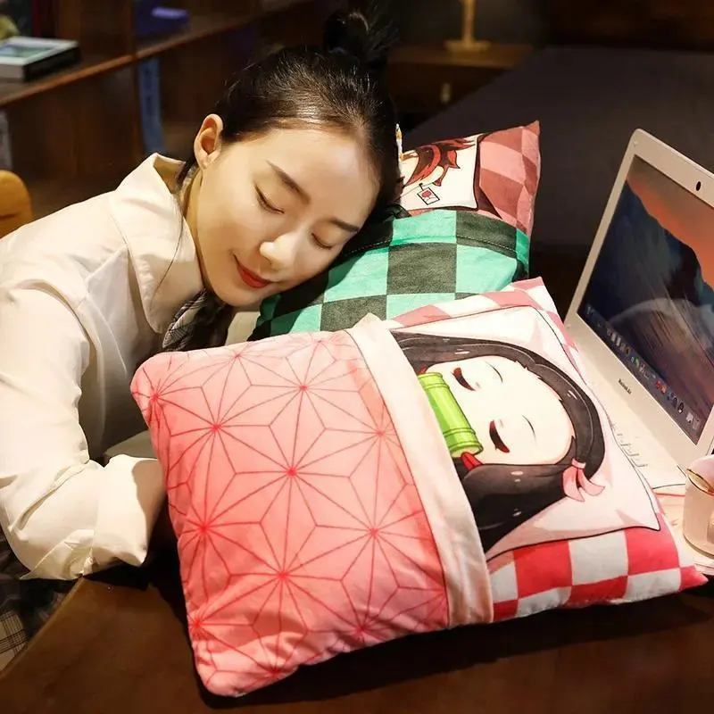Demon Slayer Stuffed Plush Pillows Kimetsu No Yaiba Dakimakura Cute Anime Throw Pillow Kawaii Doll Tanjirou Nezuko Body Cushion