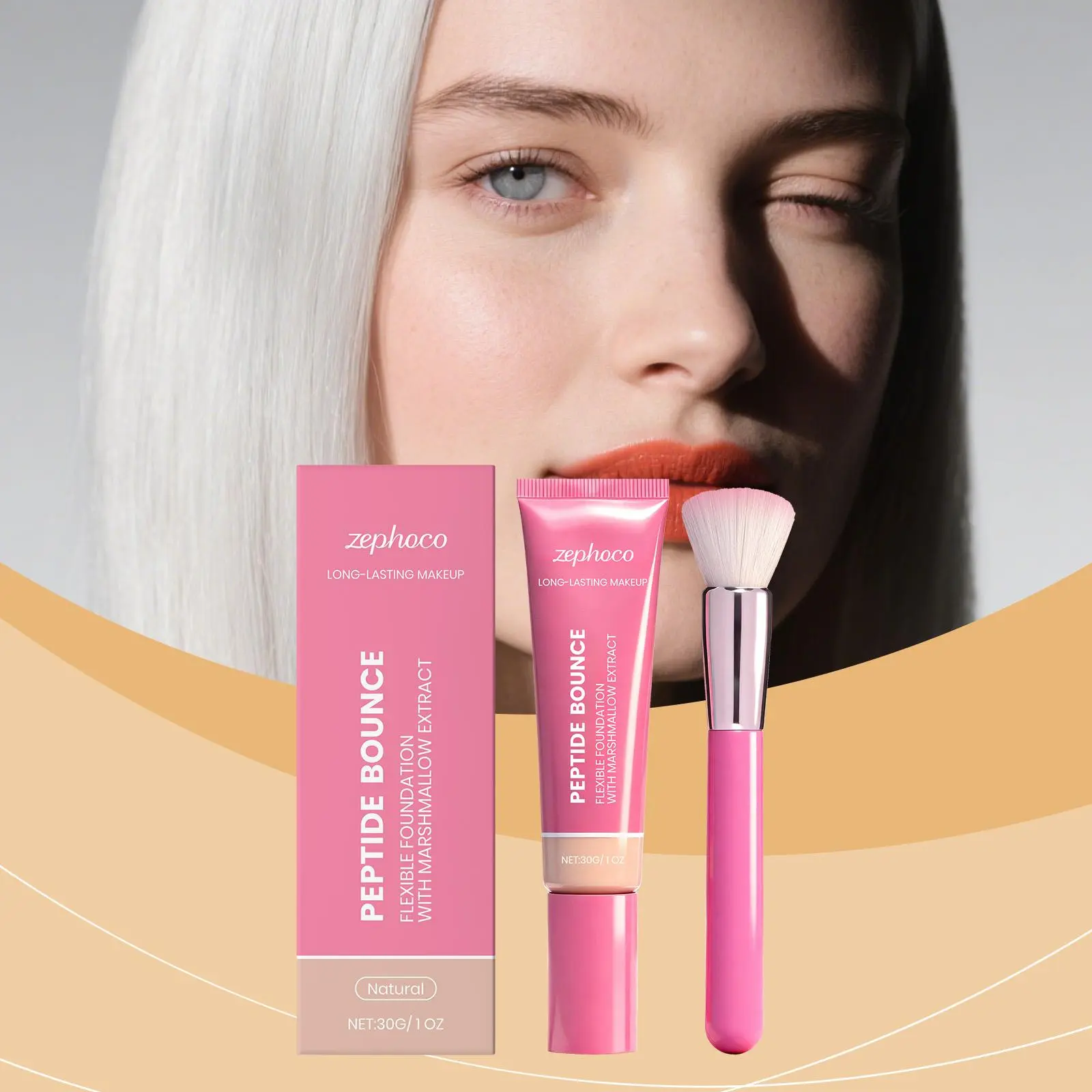 Long-Lasting Matte Foundation, Gentle Concealer for Acne-Prone Skin - Flawless, Oil Control Base Makeup for Daily Wear