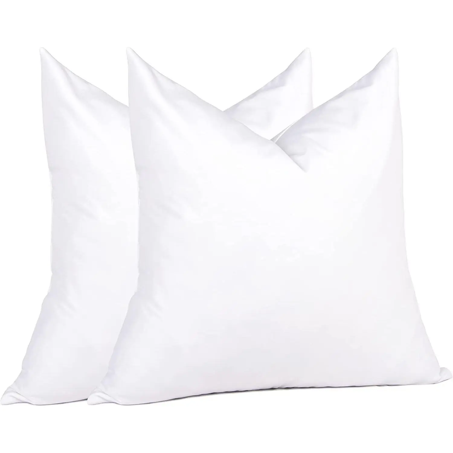 Euro Pillow Inserts 24 x 24 (Pack of 2, White), Feather Down Pillow Stuffer, White Throw Pillows for Bed, Couch, and Cushion