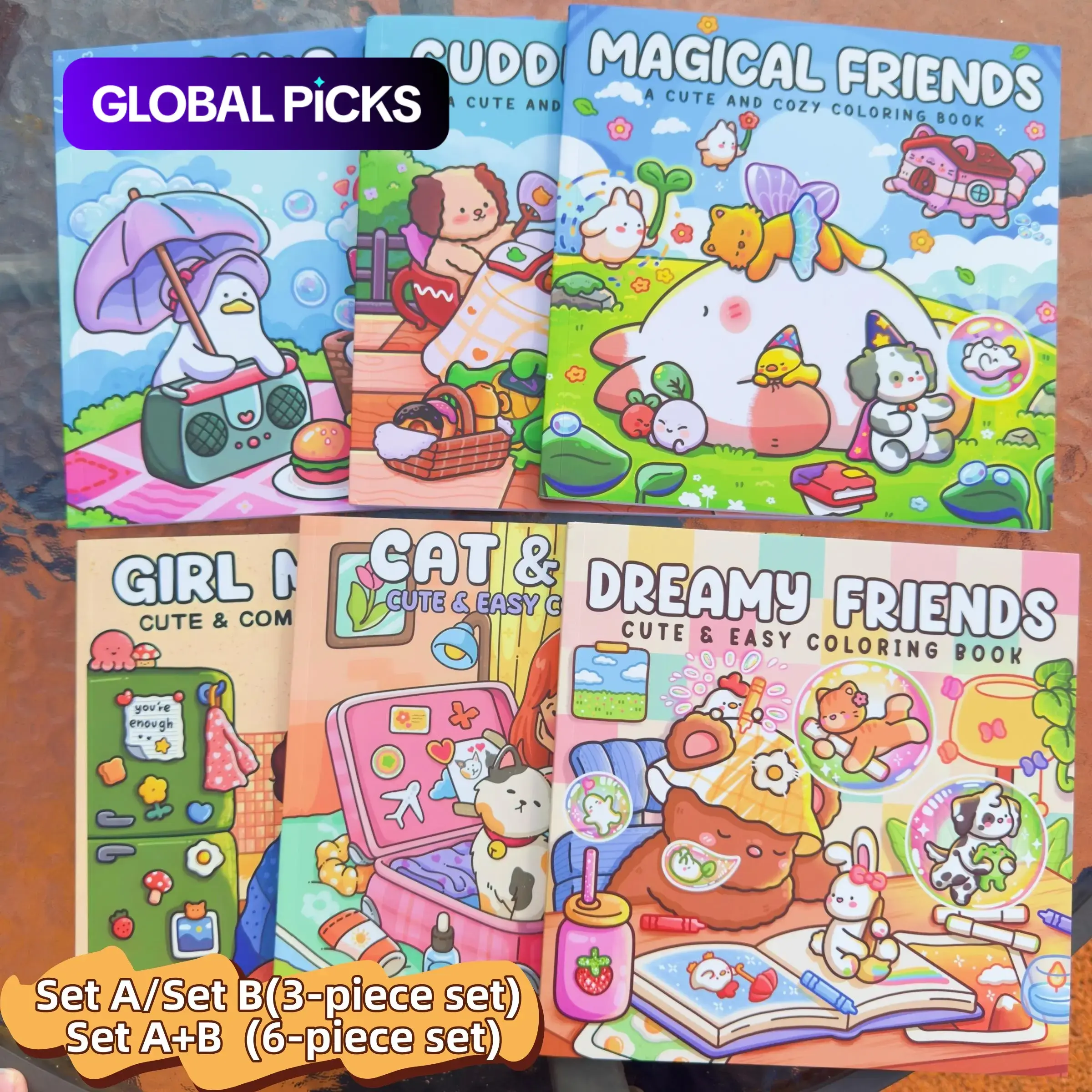 3/6 Pieces Cute Coloring Book Set, Art Sketchbooks, Art Crafting Kit, Creative Craft Kit, Art Drawing Supplies, Rich Patterns, Enjoy Drawing Process, Stress Relief Art, Perfect for Daily Leisure & Holiday Gifts #GLOBAL PICKS