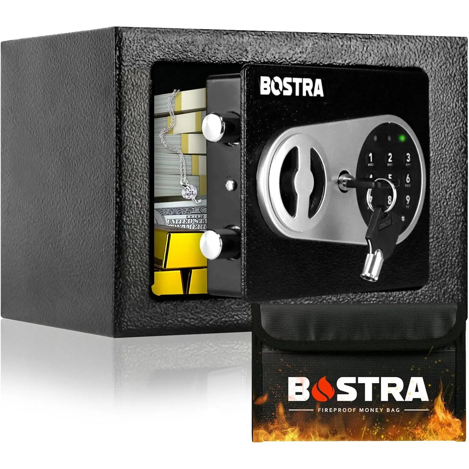 Fireproof Safe Box with Sensor Light & Fireproof Bag,  Safe Box with Digital Keypad, Safe Box for , 0.23 Cubic Small Safe with  & Pass Code for