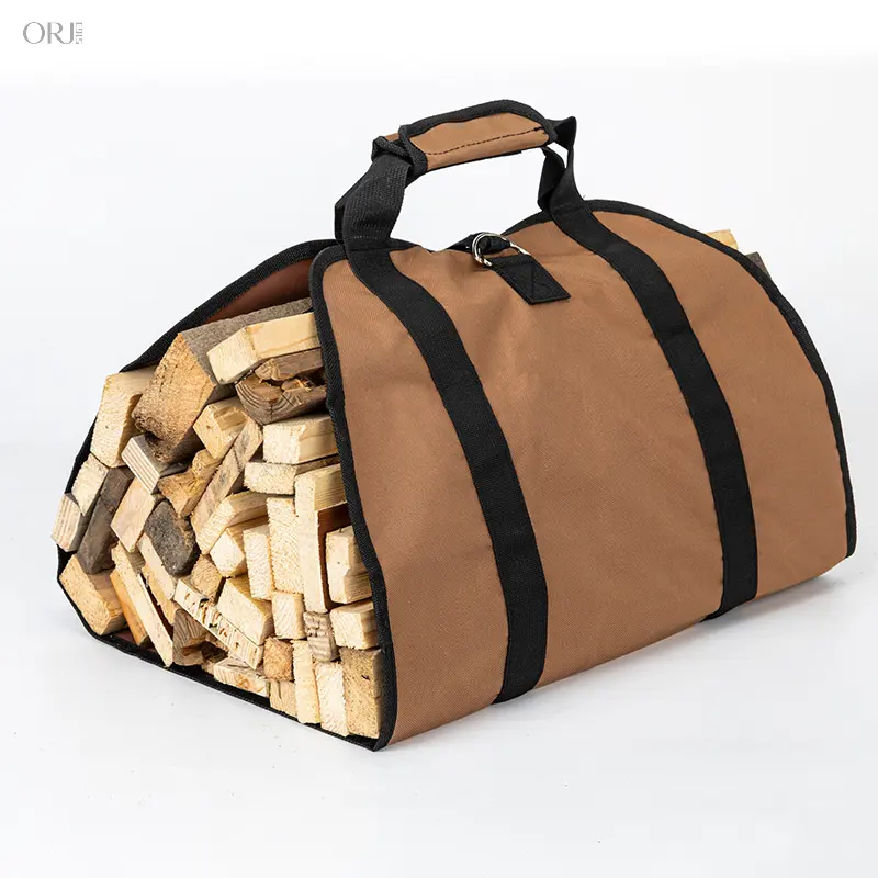 Firewood Carrier Bag, Heavy‑Duty Log Tote Bag, Portable Firewood Storage Holder for Fireplace Camping