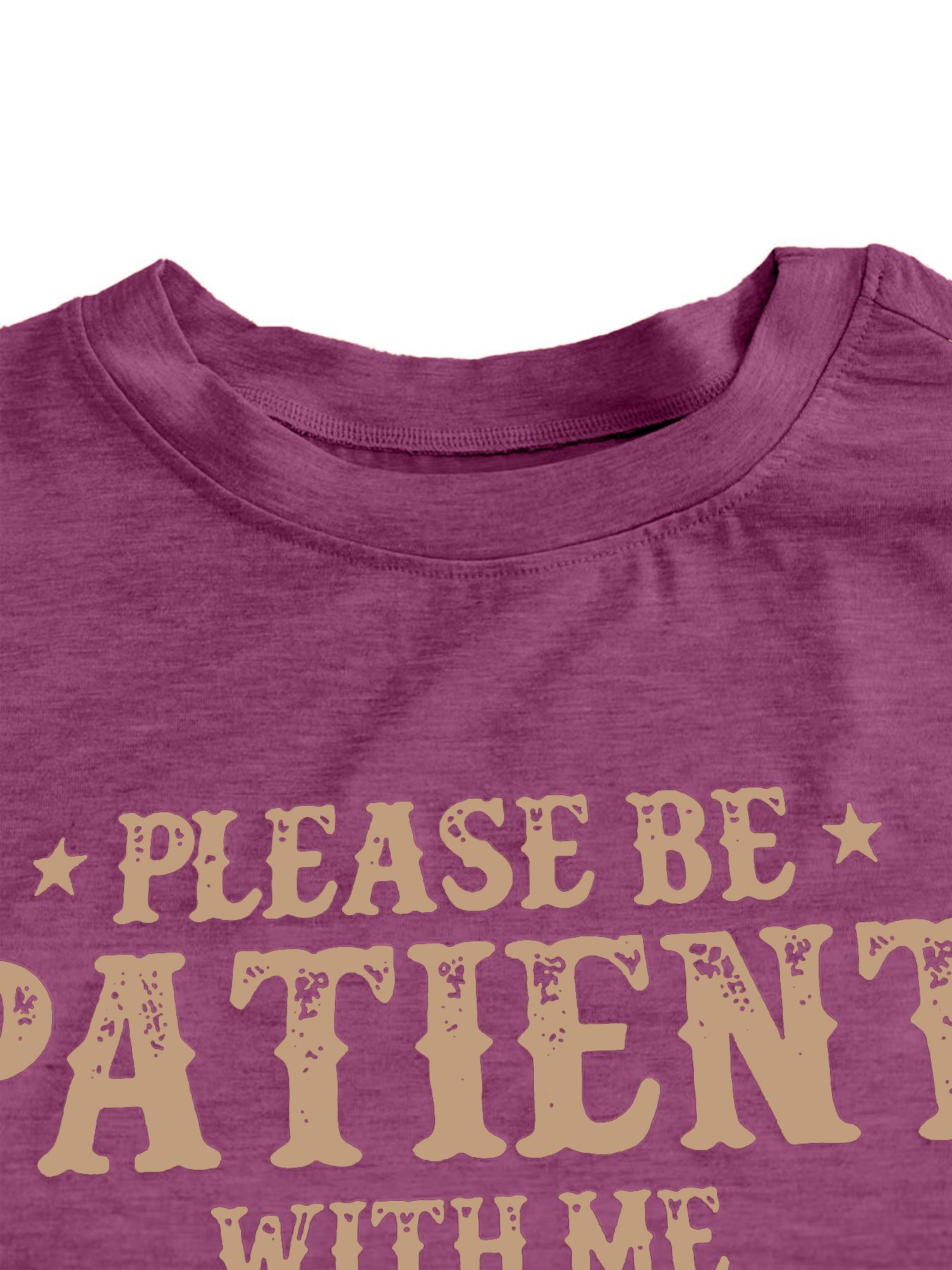 【Plus Size】 Letter Print Round Neck Tee, Casual Short Sleeve T-shirt for Summer, Women's Clothing for Daily Wear, Womenswear