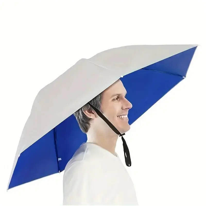 Adjustable Head-Worn Sunshade Umbrella Hat, Wide Brim, Elastic Brim, Compact Foldable Design, Lightweight, Protection, Adjustable Fit, Ideal for Fishing, Camping, Gardening, Outdoor Activities