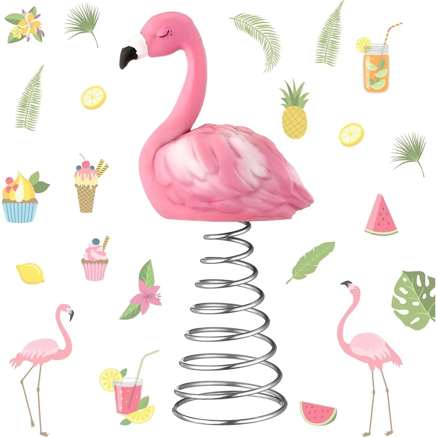 4 Inch Mini Flamingo Ornament Pink Summer Tree Topper Miniature Tropical Decoration for Summer Party Luau Theme Wedding Holiday Table Centerpiece Decorfidget toys