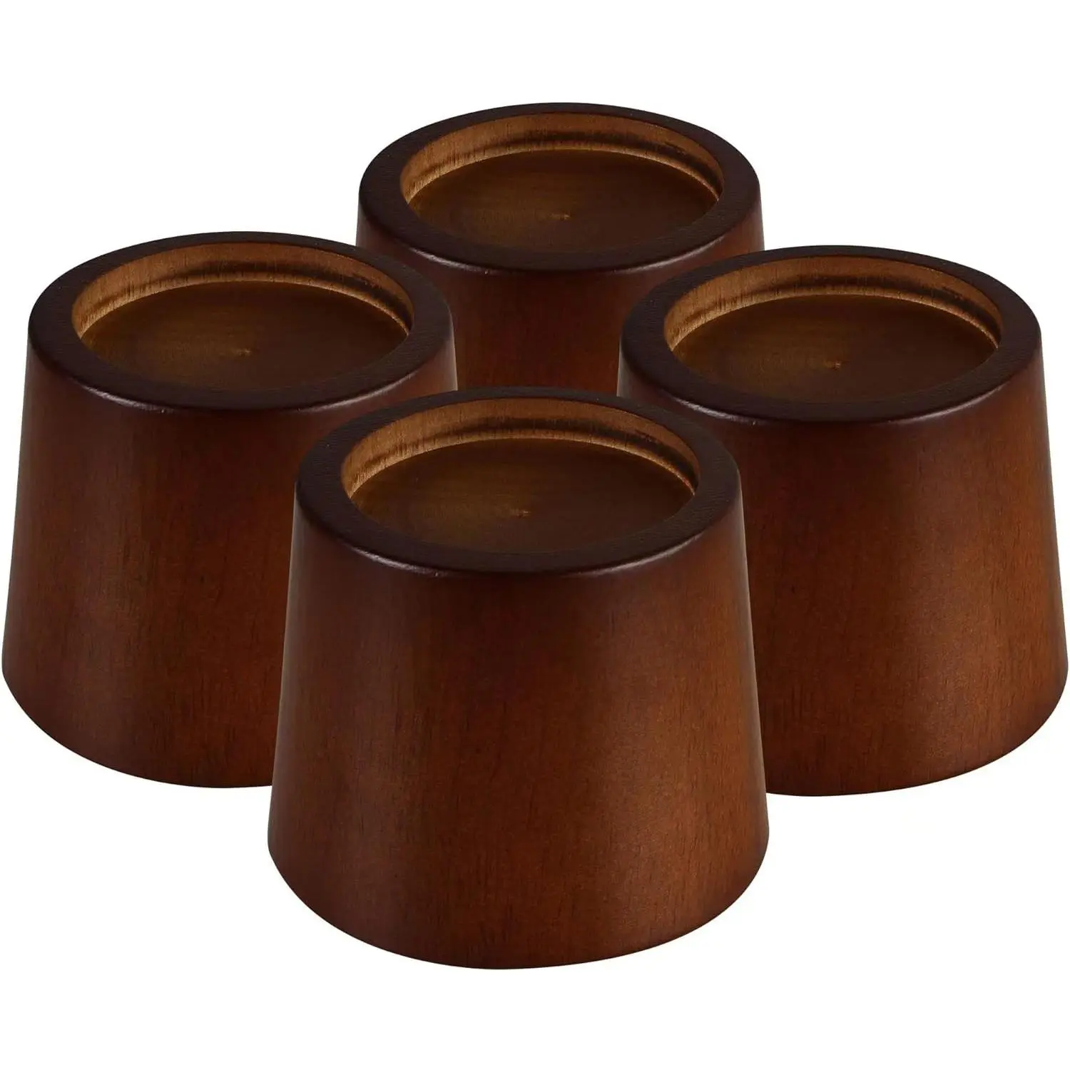 3 in Round Shape Wood Bed Risers (Set of 4) - Heavy-Duty Solid Wood Couch Risers for Chairs, Ergonomic Height, Non-Slip, Storage Space-Creating, Easy to Clean & Install
