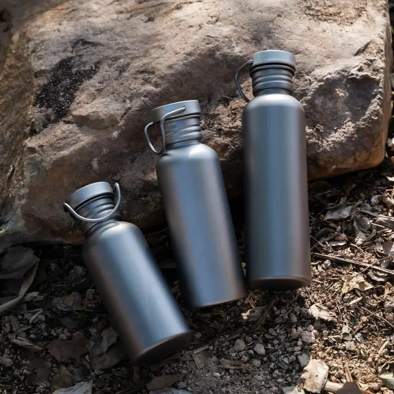 Unisex Titanium Reusable Tumbler - 2 Sizes (Including 600ml), Lightweight Washable Outdoor Sports Canteen for Camping, Hiking, Portable Easy Clean Daily Hydration, Portable Sports Water Bottles, Multi-Size, Functional Look, Simple Shape, Small