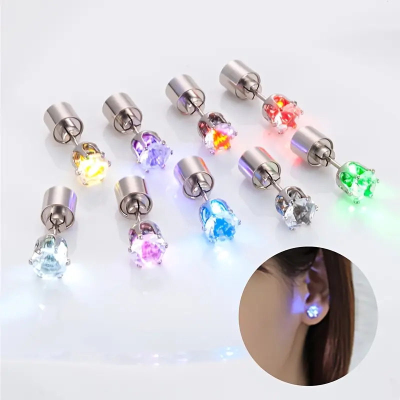2 Colorful Synthetic Zirconia Earrings, A Fashion Accessory for Parties Suitable for Men and Women, Ideal for Daily Decoration and Festive Celebrations, Perfect for Christmas/New Year