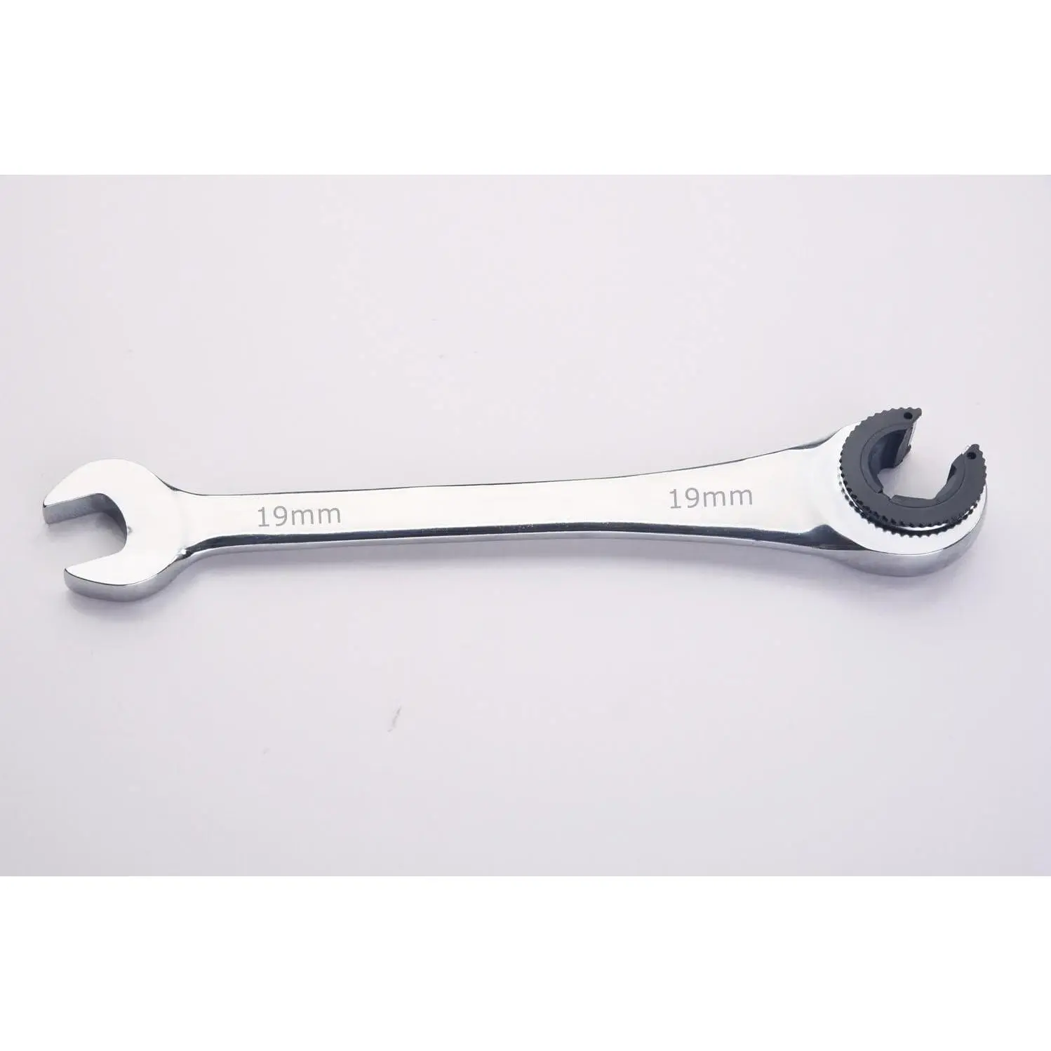 19mm Metric Fix Tubing Wrench,Fixed  Tubing Ratchet Open End Wrench, Ratcheting Fix Combination Wrench Spanner