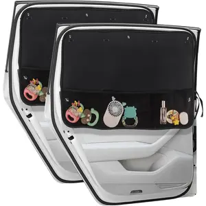 Car Sun Shade Side Window, 2 Pcs Blackout Car Window Shade for Baby Privacy with Storage Net Pockets Auto Curtains 7 Suction Cups for Heat/UV Protection Sun Block CoversGift.