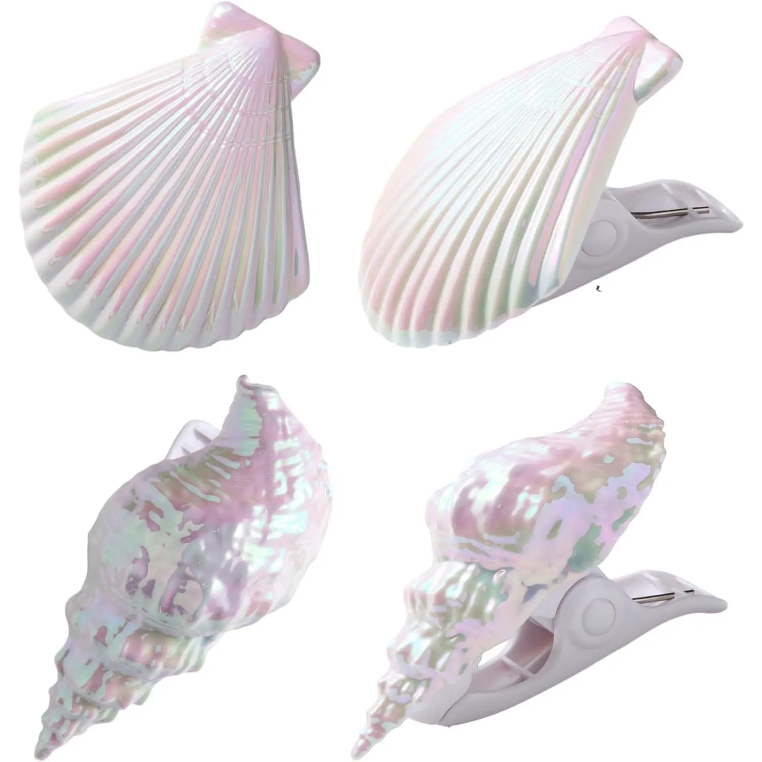 Decorative 4-Piece Claw-Type Electroplating Windproof Beach Towel Clips Organiser Set - Glossy for Pool Chairs, Lounge Chairs