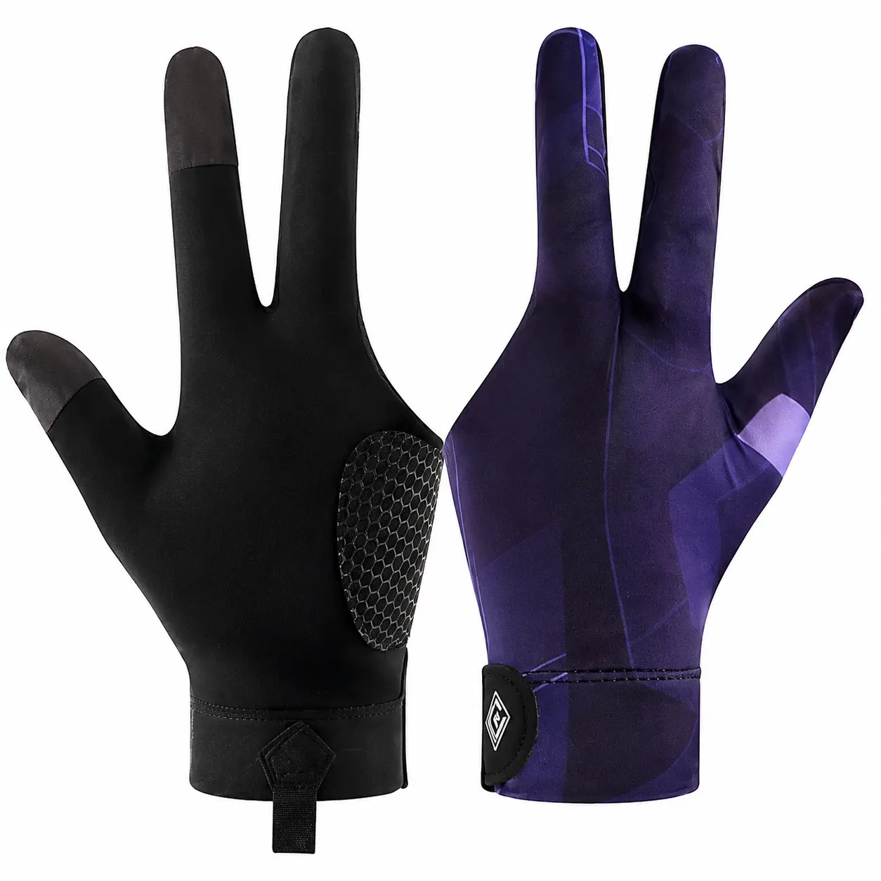 Men's Billiards Glove, 3-Finger Ergonomic Fit in Breathable Polyester, Non-Slip Grip for Precision Snooker, Billiards Pool Accessories, Male Glove, Polyester Fleece