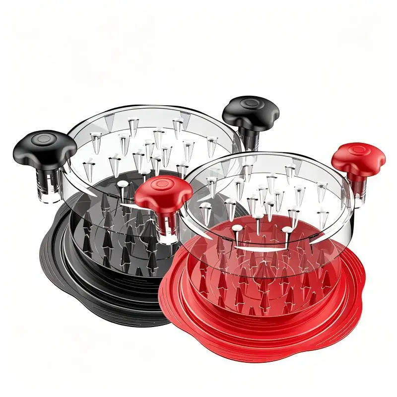 Transparent Lid Chicken Shredder With Dual Handles Food Grade Rotating Design Anti Slip Base Easy To Clean Dishwasher Safe BPA Free Kitchen Tool