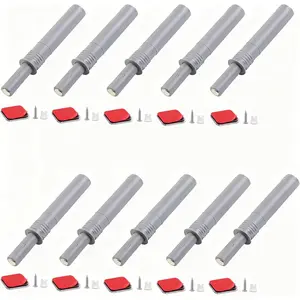 10PCS Gray Magnetic Push Latches, Push to Open Soft Quiet Close Door Latch Plastic Damper Buffer for Cabinet Kitchen Drawer Closet Door