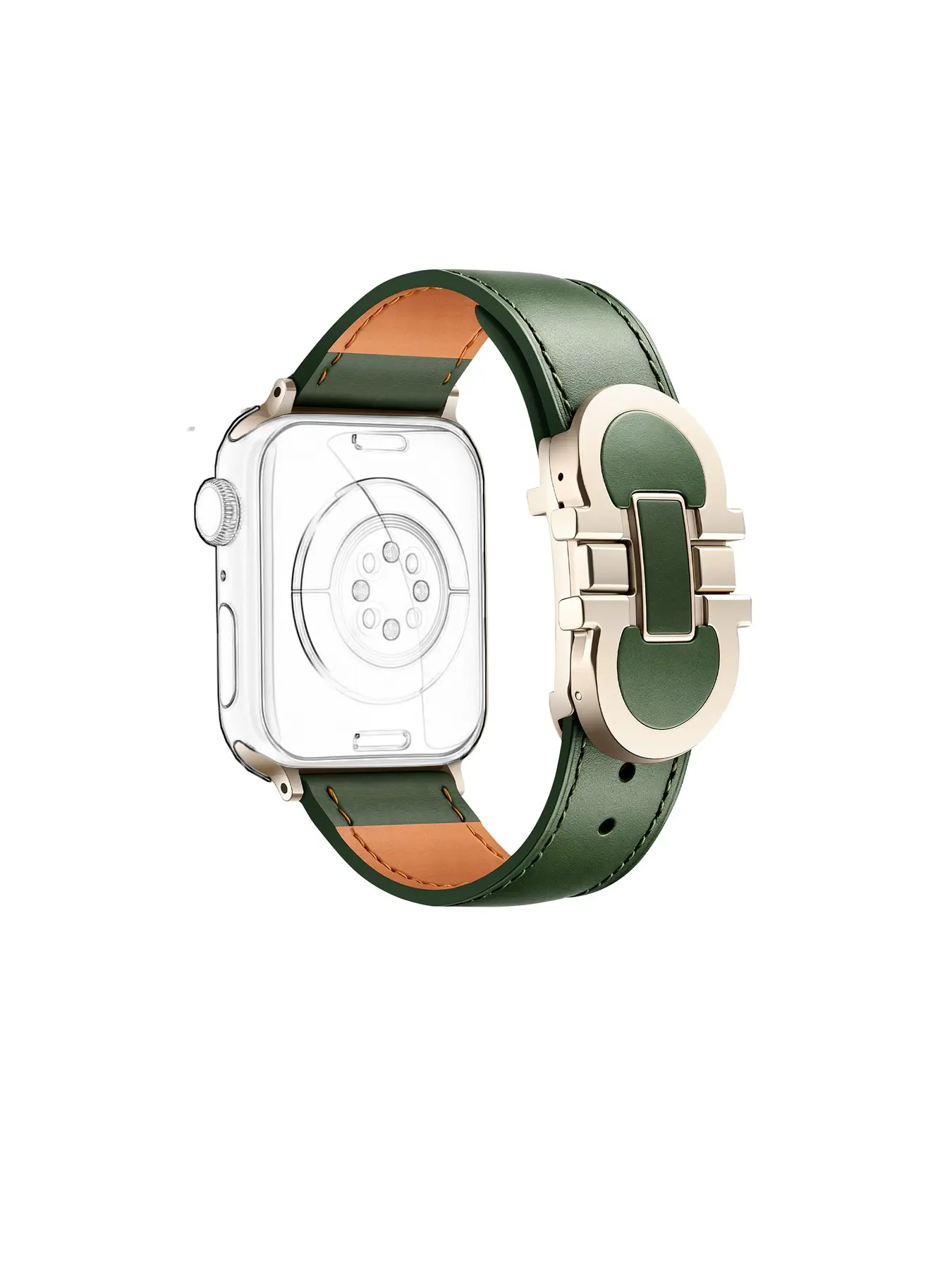 Leather Strap with Luxury D Buckle for Apple Watch All Series, Stylish Accessory for All Seasons, Perfect Fit for Any Model