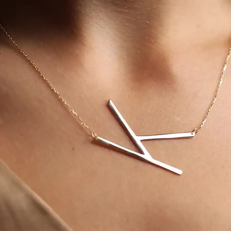 Women's Stainless Steel Pendant Necklace, Minimalist Alphabet Letter Charm on a Hollow Heart Link Chain for Elegant Daily Wear, Safe Materials, Initial Necklace, Letter Pendant