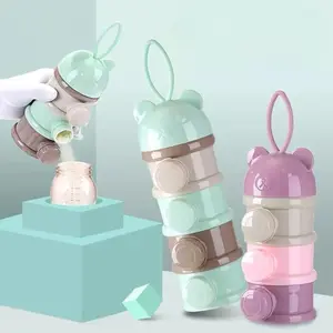 Baby Milk Organizer, 3-4 Layer Formula Container with Milk Dispenser, Leakproof BPA-Free Snap-Lid, Compact and Portable Travel Essential, Compact And Portable Container