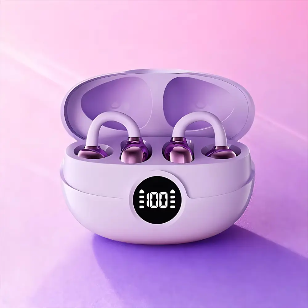 True Wireless Bluetooth Electronic Earbuds - Waterproof Headphones with HD Stereo Sound, Secure Fit Hooks, Quick Charge, Microphone, Stable Connection, IEM Design