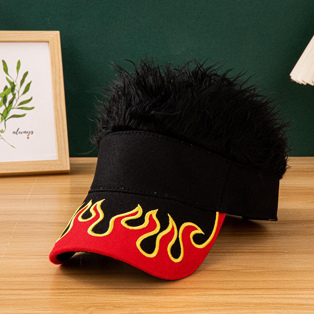 2026 New Flame Pattern Baseball Cap Embroidered Patch Design Multicolor Fluffy Faux Fur Hat