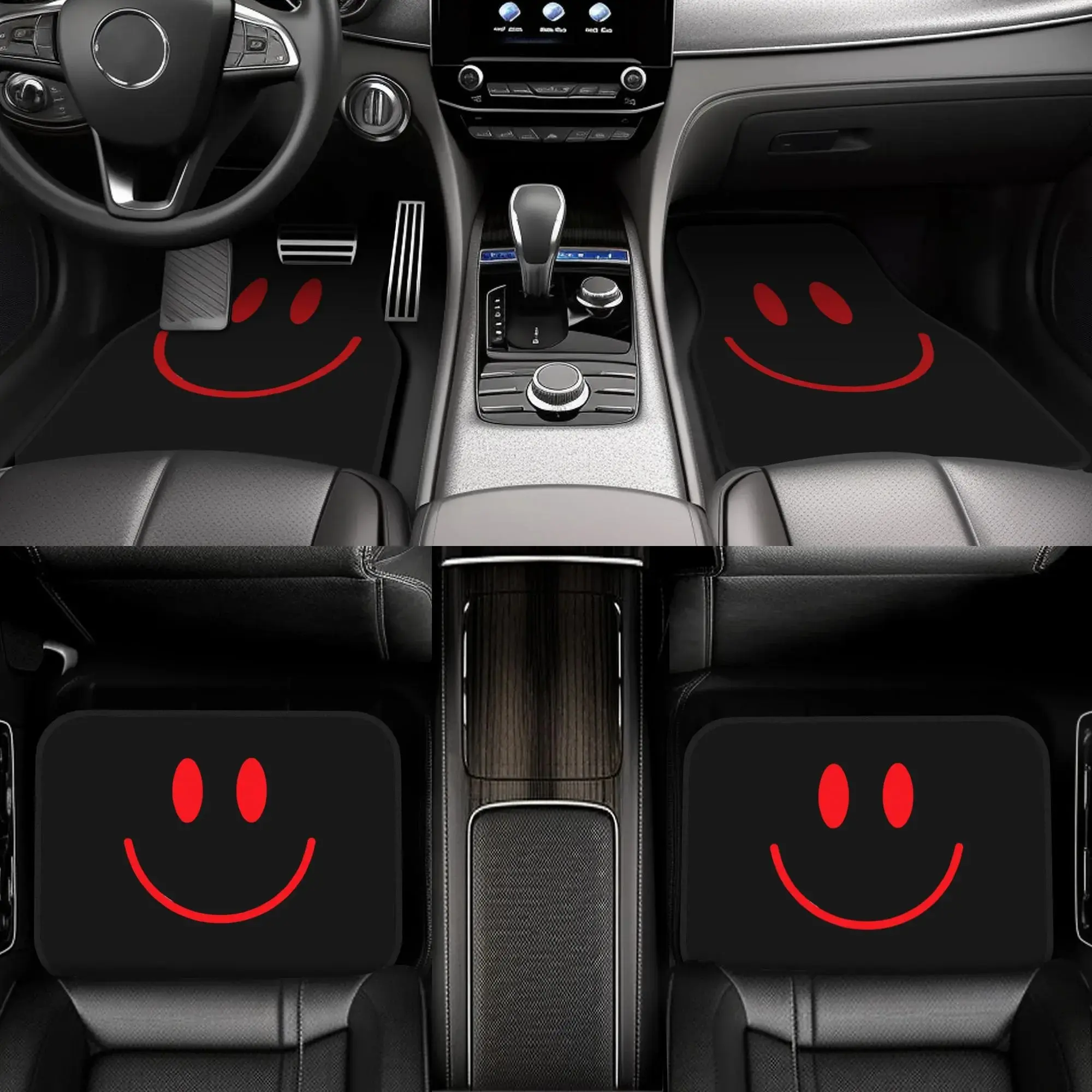 Car Floor Mats and Trunk Liners, Polyester Material, Smile Print, Fits Trucks/cars/suvs, Holiday Gift, Easter Decoration