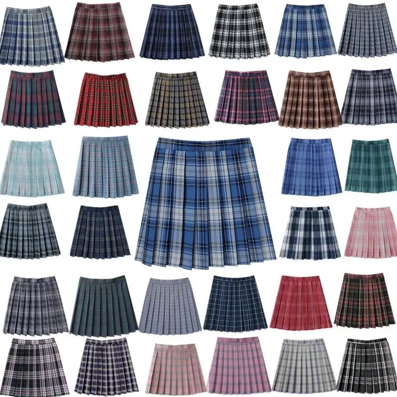 JK uniform plaid skirt Japanese academy style pleated skirt high waisted short skirt student uniform performance uniform