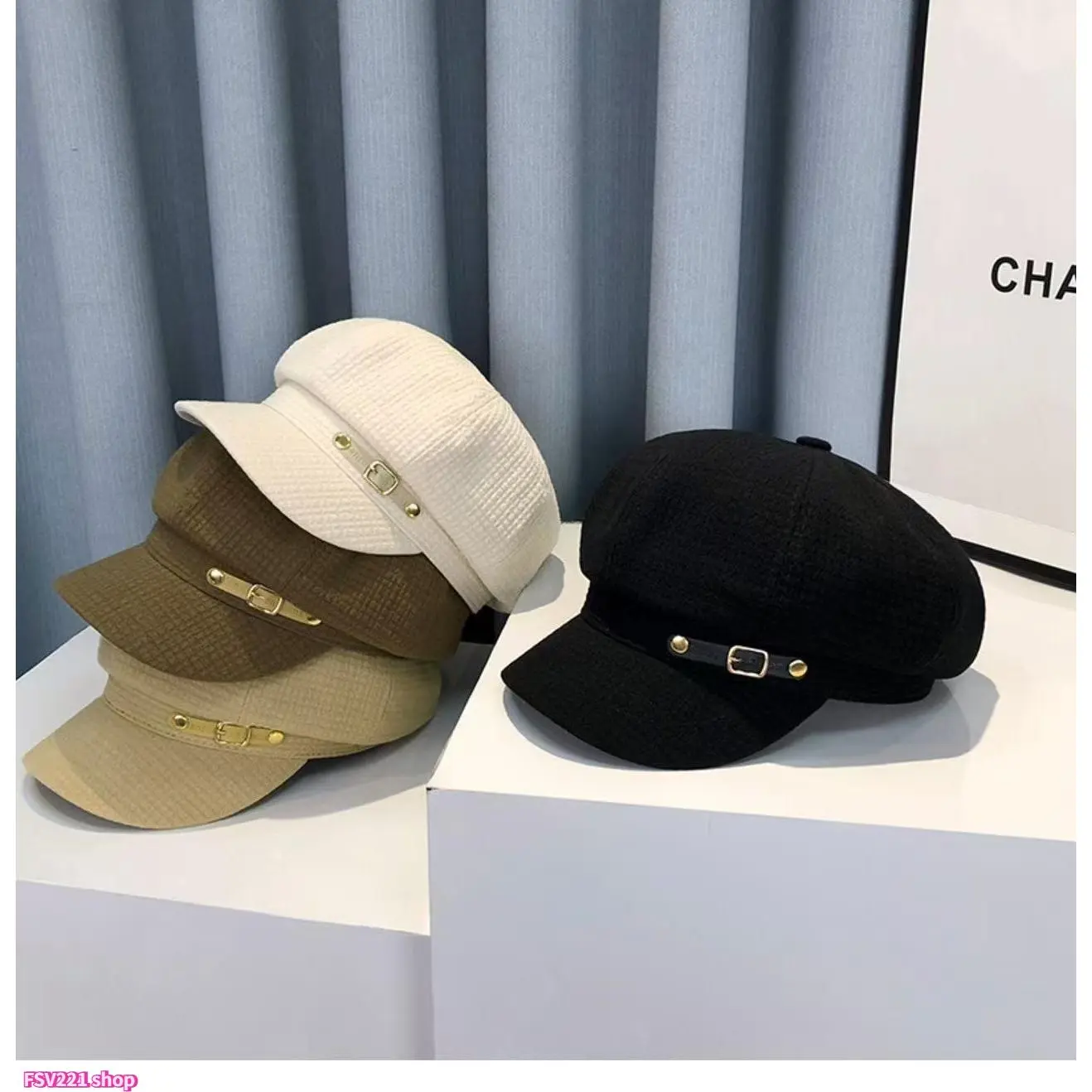 Unisex Retro Octagonal Brim Beret Cap - Stretchy Fabric Vintage Newsboy Hat, Warm Polyester Solid Color, Autumn Winter Daily Wear, 54-58cm (21.26-22.83in) Head Circumference, Fashion Bag Accessory