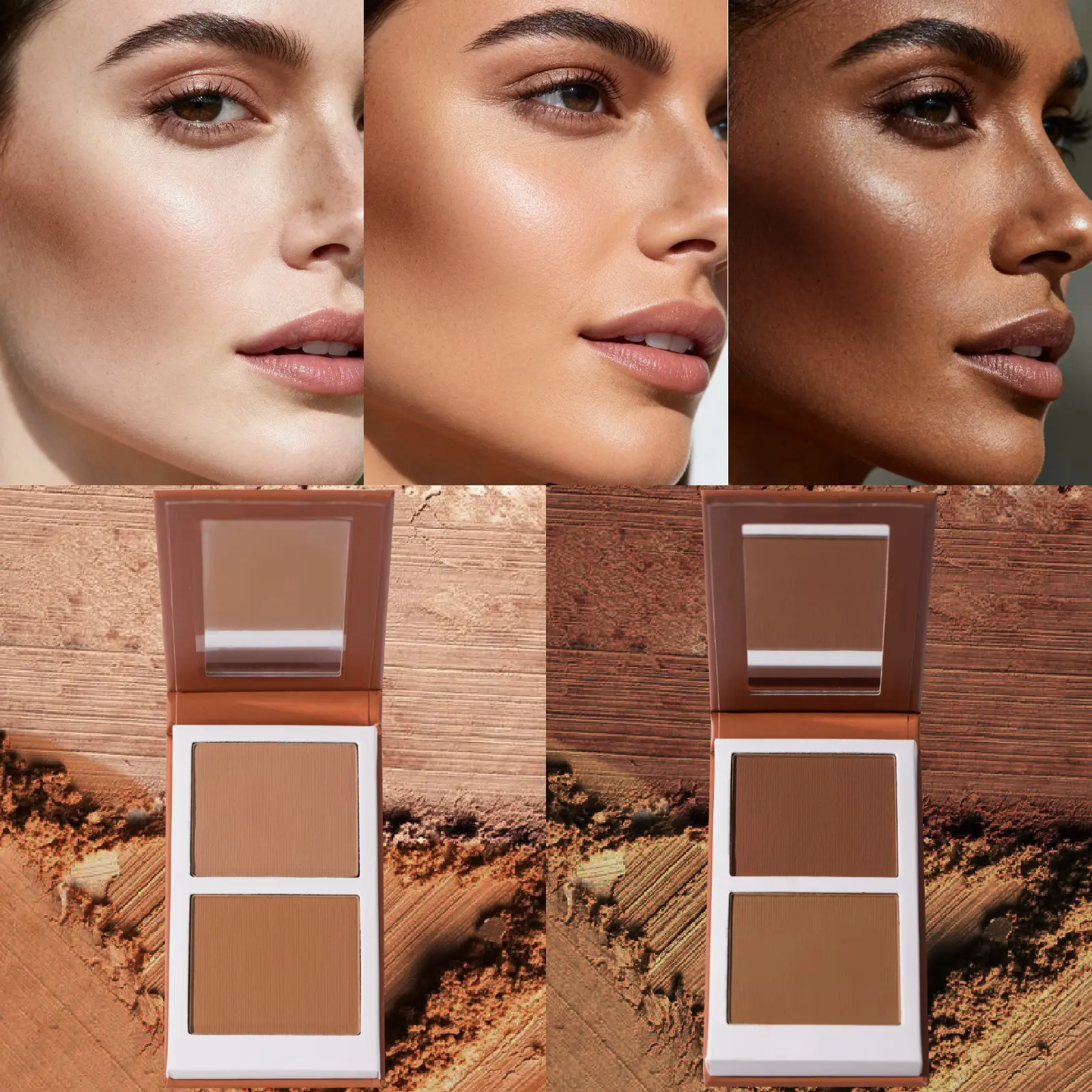HECI BEAUTY 2-Color Contour Palette, Contour Powders, Shadow Face Sculpting Makeup, Enhances Facial Dimension, Ideal Gift for Makeup Lovers