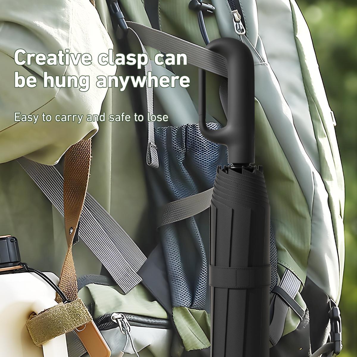 Automatic Rainproof Folding Umbrella, 1 Count/60pcs Portable Rain Umbrella with Loop Buckle, Windproof & Waterproof Umbrella for Men & Women, Household Items