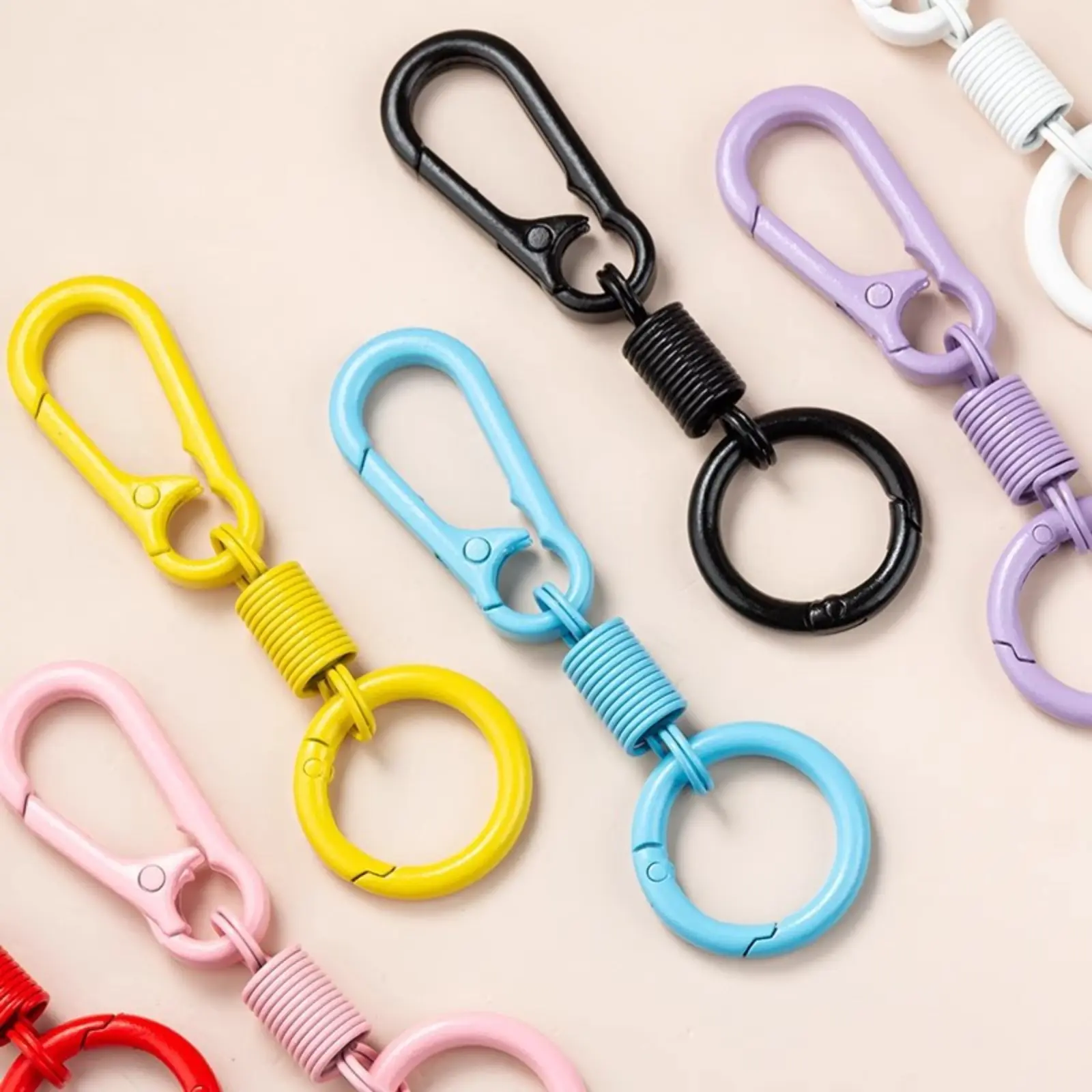 Unisex Copper Metal Carabiner Keychain - Mini Sized Products, Colorful Carabiner Shape, Spring Connector, Multi-Use Clip, DIY Accessory for Bag Charms, Camping & Hiking Hammock Attachments, Spring Hook