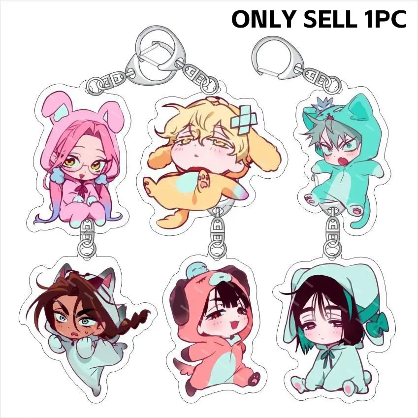 New Hot Korean Cartoon Chibi Keychain, Unisex Backpack Accessory, Luka Ivan Till Mizi Hyuna Sua Role Play Keychain, Fan Collection Gift, Keychain Collectible, Key Chain Cute, Keychain Decor