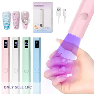 LED Portable Compact UV Nail Lamp with Digital Timer Display, USB Rechargeable Mini Curing Light for Gel Nails, Polish & Glue Hardening, Ideal for Home and Salon Use