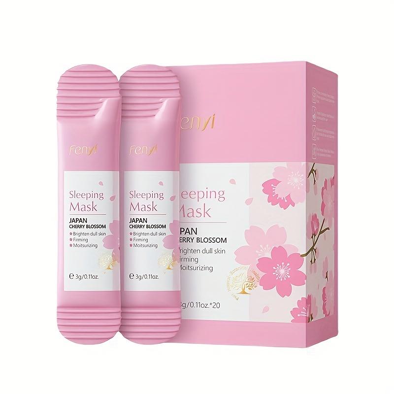 Sakura Sleeping Mask, 20pcs/box Moisturizing Facial Mask, Hydrating Facial Skin Care Mask, Daily Skincare Product for Women & Men