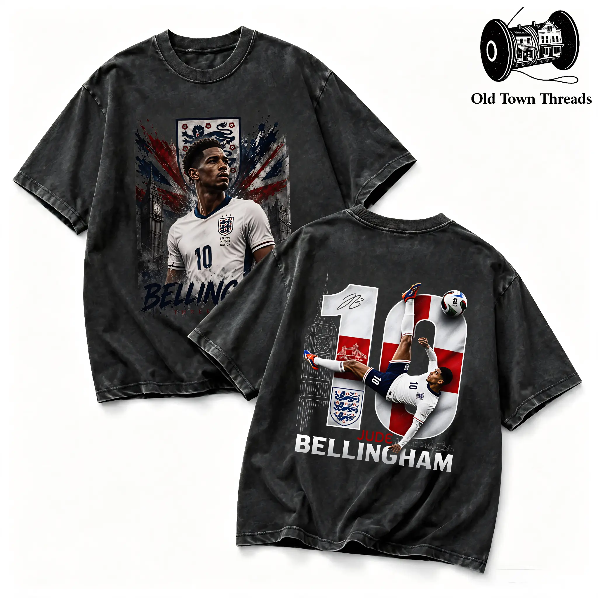 100% Cotton Jude Bellingham Washed T-Shirts Double-Sided Print, Unisex, England Football Player Number 10 Graphic Tee, # Jude Bellingham # Jude # Bellingham # Englandfootball # Bellinghammeme # Heyjude # Footballfunny