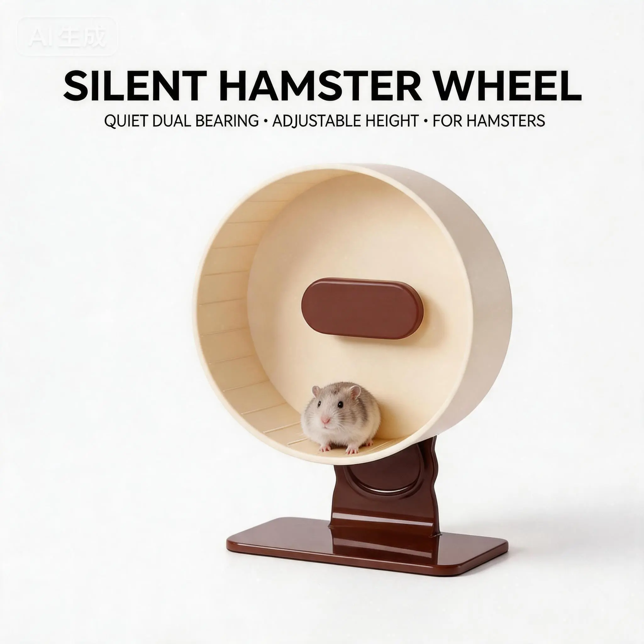 Hamster Running Wheel, Color Contrasting Running Wheel, Ultra Silent, Golden Bear, Hamster, Landscape Toy, Sports Running Wheel