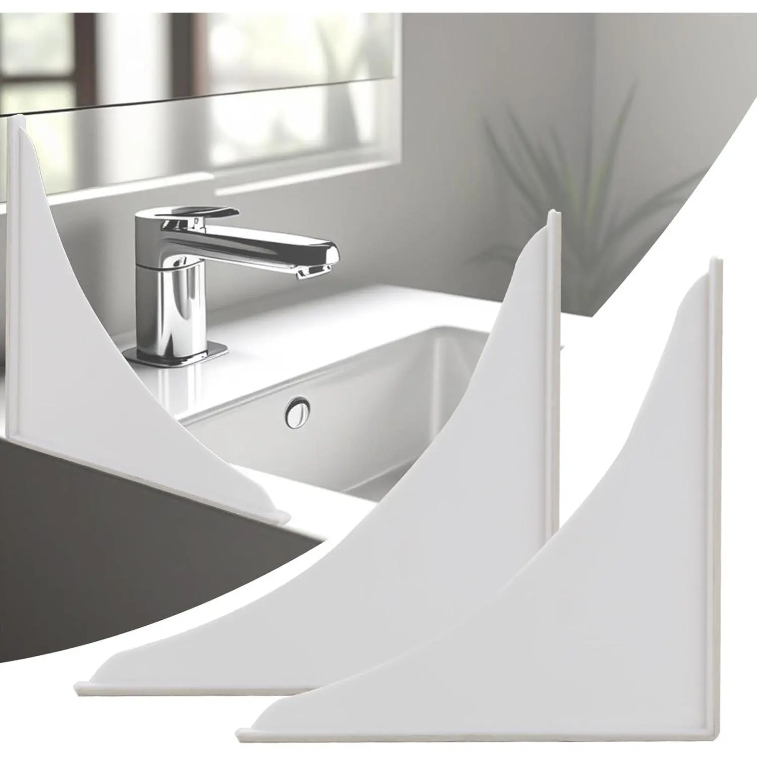 2-Piece Removable Bathtub Shower Splash Guard Set, Corner Fit Design for Bath Time Water Containment