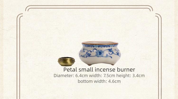 Xi Yuan Ji Blue and White Ru Kiln Incense Burner Stick Holder Three-Legged Sandalwood Censer for Home Indoor Tea Set Accessory incense stick