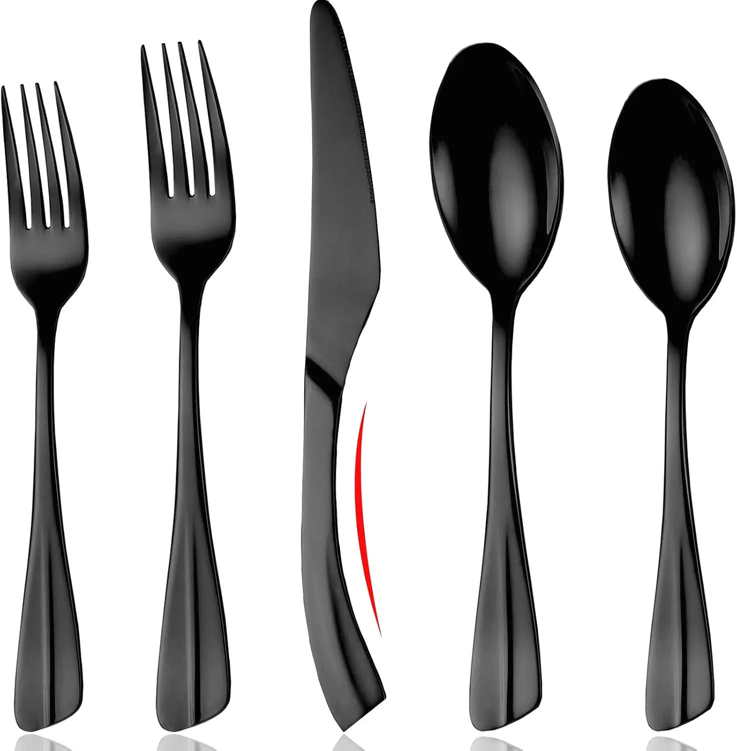 Locci Sturdy 20-Piece Gold 18/10 Stainless Steel Flatware Set - Tableware Set for 4, Dishwasher Safe, Mirror-Shine Look with Lasting Shine