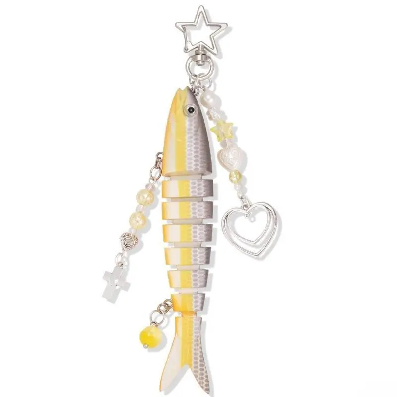 Ins Aesthetic  Hook & Bait Keychain, Creative Simulation  Gear Pendant, Trendy Backpack Hanging Ornament, Unique Funny Keychain Gift for  Lovers pearl chain saltwater