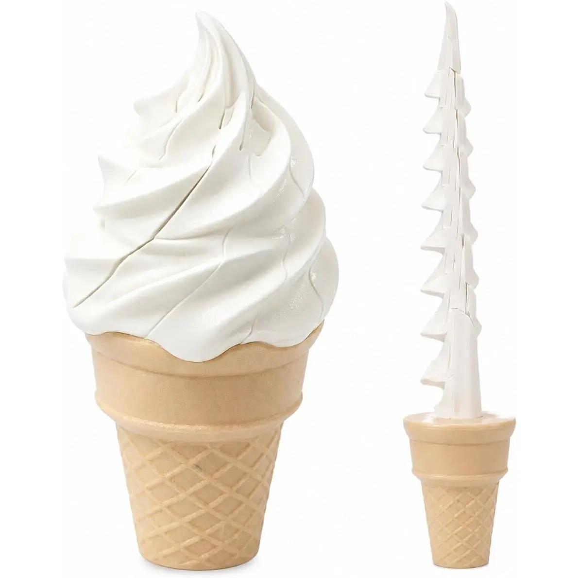 3D Printed TelescopicIce Cream Sword Fidget Retractable Straight Spiral Ejecting Cone Prank Stress Relief Gadget Hidden Blade Smooth Motion Adult Desk Cosplay Party Gift Novelty Fun