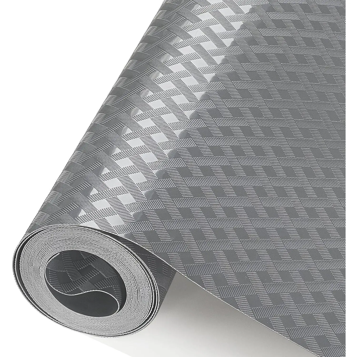 Refrigerator Liner,  Shelf and Drawer Liners for Kitchen Cabinet, Bathroom Under Sink Mat Non Adhesive Fridge Liner EVA Place Mats Roll - Grey 12"×118"