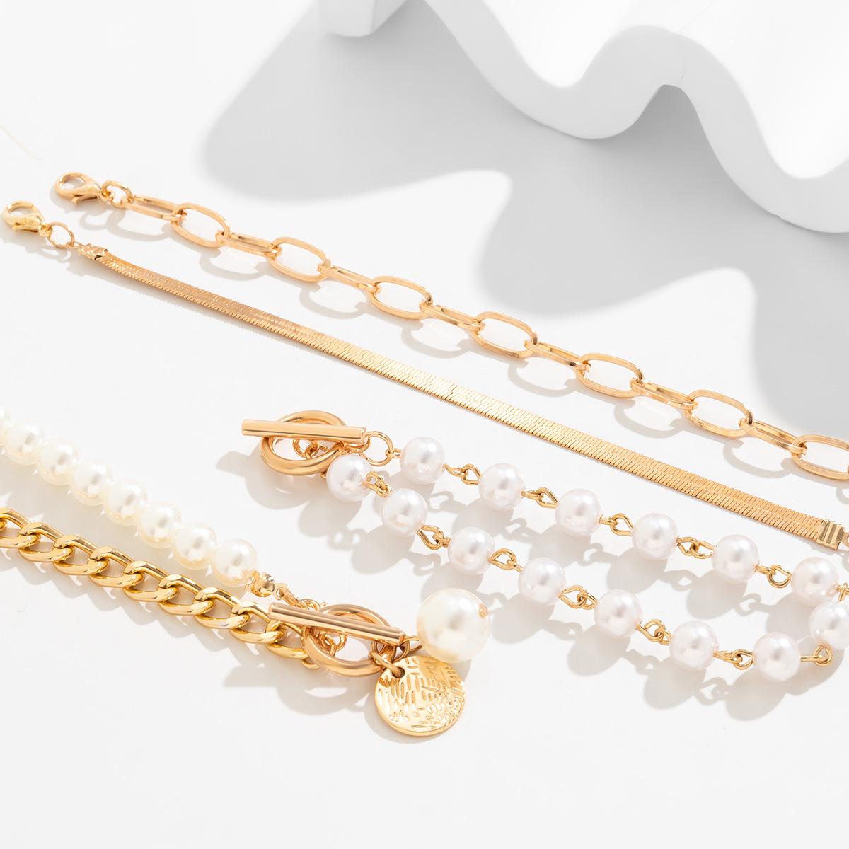 Imitation Pearl Bracelet Set