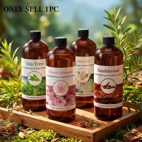 500ml Rosemary Essential Oil Refill, Alcohol-Free Fragrance Oil for Diffusers, Humidifiers, Car Air Freshener, Home Fragrance, Perfect Gift