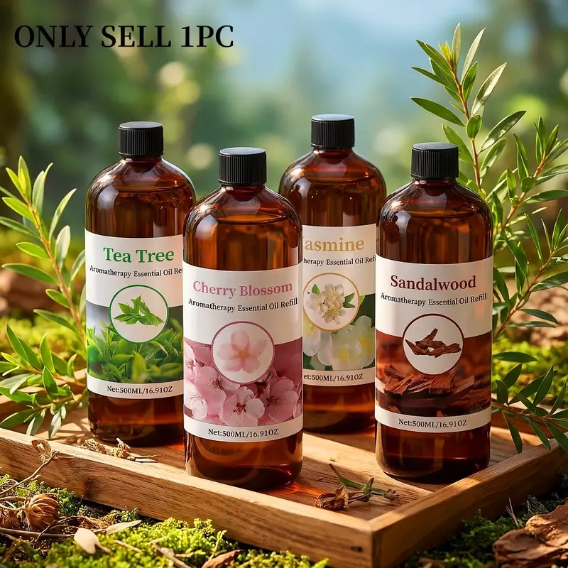 500ml Rosemary Essential Oil Refill, Alcohol-Free Fragrance Oil for Diffusers, Humidifiers, Car Air Freshener, Home Fragrance, Perfect Gift