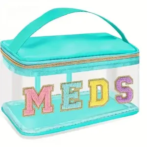 Transparent First Aid Bag with Red Cross, Waterproof Handheld Organizer for Home, Travel, and Sports Use