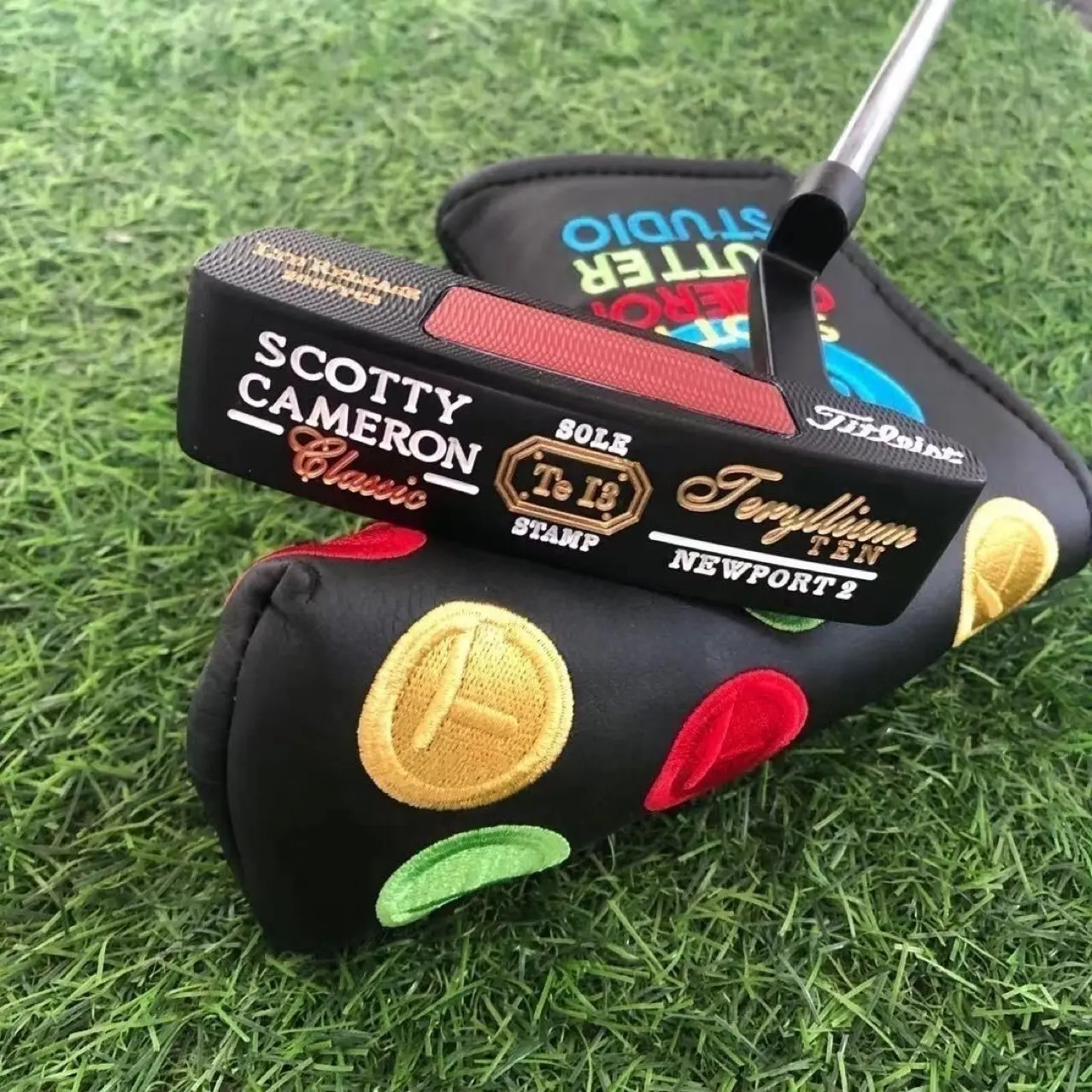2026 Golf putter Cameron black and gold straight blade golf putter practice club single club stainless steel