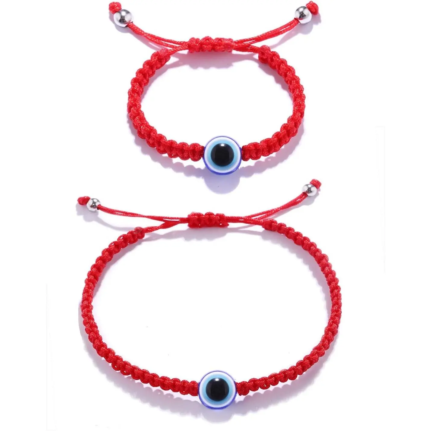 Adjustable Evil Eye Lucky Red String Kabbalah Protection Bracelet Set - Mommy and Me Matching Family Bracelets for Boys and GirlsGift