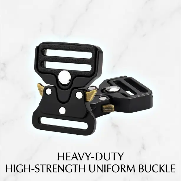 2-Pack Heavy Duty Metal Tactical Buckle Clips (1 Inch), Metal Side Release Buckle Replacements for Pet Collars, Duty Belts, Backpacks & Paracord (Black)