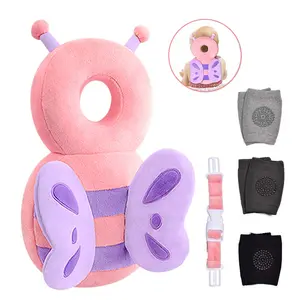 Baby Head Protector & Baby Knee Pads for Crawling,Toddlers Head Safety Pad Adjustable Backpack,Baby Back Protection for Walking & Crawling, Butterfly